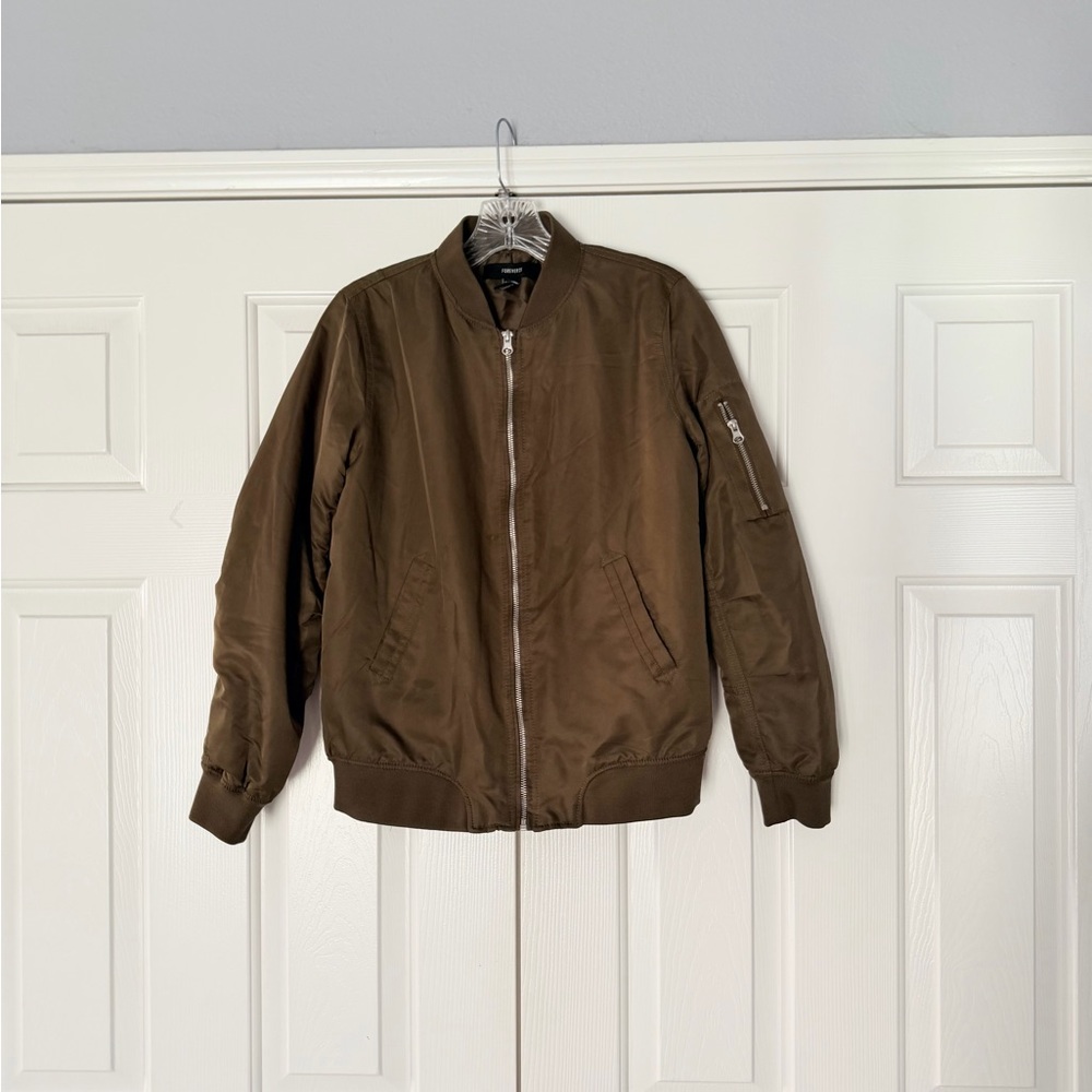 Forever 21 olive green bomber jacket